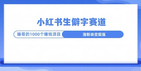 小红书生僻字玩法，快速涨分变现详解-慕云辰风博客