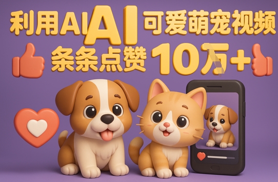 能骗过系统的AI萌宠视频制作全攻略：从0到 2W粉的爆款密码-辰风资源站