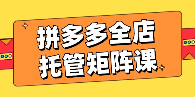 （14328期）拼多多全店托管矩阵课，盈利动销玩法，高效计划设置，提升店铺效益-慕云辰风博客