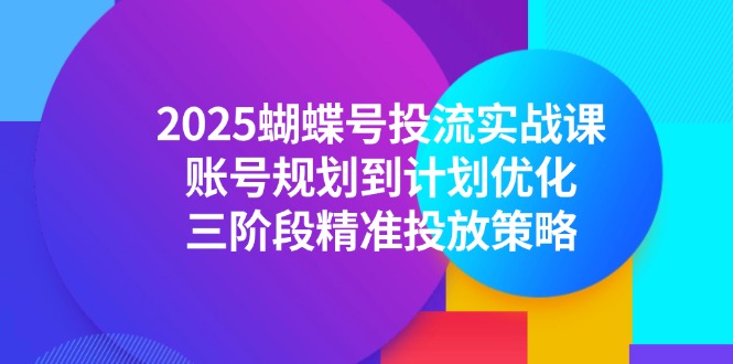 （14987期）2025蝴蝶号投流实战课，账号规划到计划优化，三阶段精准投放策略-辰风资源站