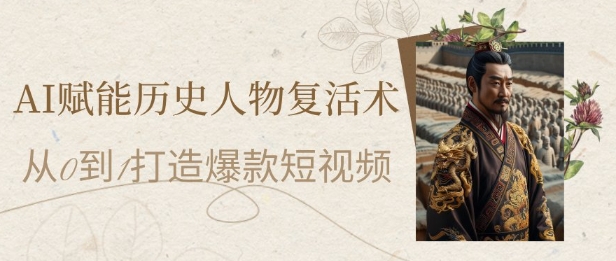 AI赋能历史人物复活术：从0到1打造爆款短视频，7天涨粉10W，小白也能月入过1W-辰风资源站