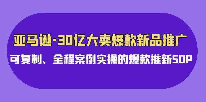 亚马逊30亿·大卖爆款新品推广，可复制、全程案例实操的爆款推新SOP-慕云辰风博客