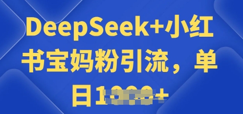 用 DeepSeek + 小红书做搬运工，每天 2 小时，引流宝妈粉月变现过W-慕云辰风博客