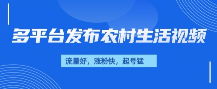 治愈系农村生活视频，多平台发布，流量好，起号快-慕云辰风博客