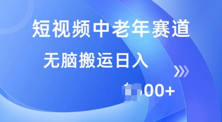 短视频中老年赛道，操作简单，多平台收益，无脑搬运日入多张-慕云辰风博客