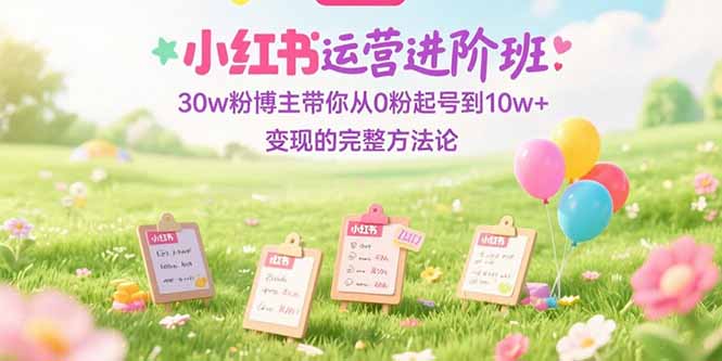 （15318期）小红书运营进阶班：30w粉博主带你从0粉起号到10w+变现的完整方法论-辰风资源站