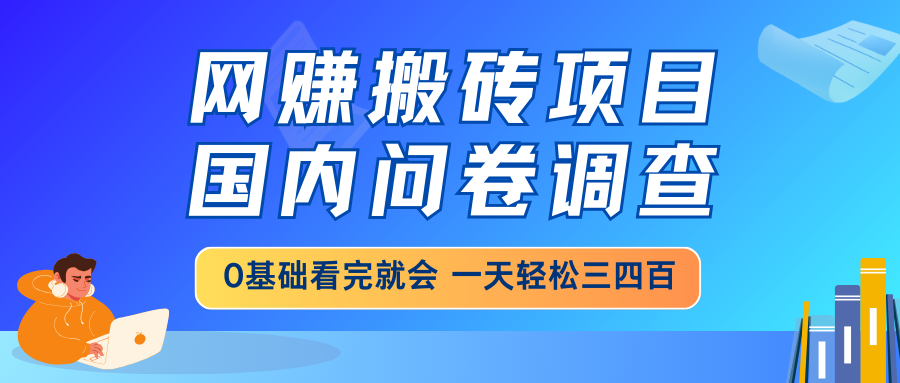 （14578期）网赚搬砖项目，国内问卷调查，0基础看完就会 一天轻松三四百，靠谱副业…-慕云辰风博客