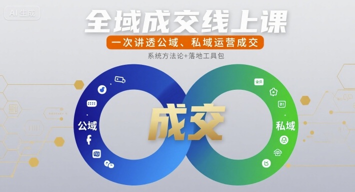 全域成交线上课，一次讲透公域、私域运营成交-辰风资源站