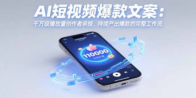 （15569期）AI短视频爆款文案：千万级播放量创作者亲授，持续产出爆款的完整工作流-辰风资源站