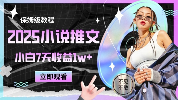 2025小说推文最新玩法，推文保姆级教程，小白7天收益1w+-辰风资源站