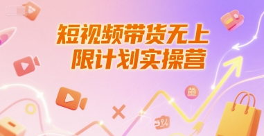 短视频带货无上限计划实操营，新人短视频带货工具流养号破播文案运营篇课程-辰风资源站