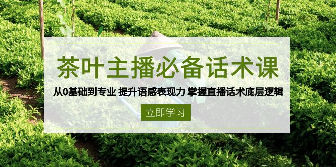 （13961期）茶叶 主播必备话术课 从0基础到专业 提升语感表现力 掌握直播话术底层逻辑-慕云辰风博客