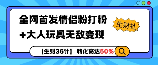 【生财36计】全网首发情侣粉打粉+大人玩具无敌变现-慕云辰风博客