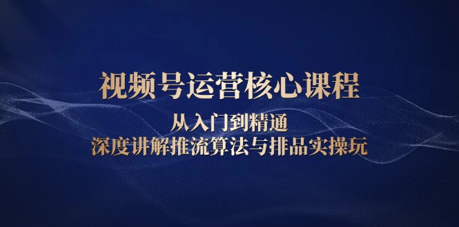 （13863期）视频号运营核心课程，从入门到精通，深度讲解推流算法与排品实操玩-慕云辰风博客