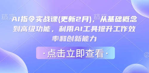 AI指令实战课(更新2月)，从基础概念到高级功能，利用AI工具提升工作效率和创新能力-慕云辰风博客