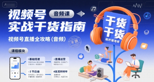 视频号实战干货指南，视频号直播全攻略（音频）-辰风资源站