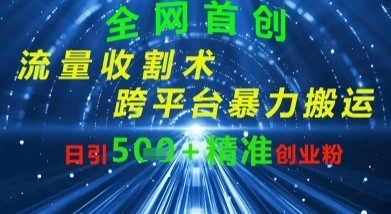 全网流量收割术：跨平台暴力搬运，日引500+精准创业粉-辰风资源站