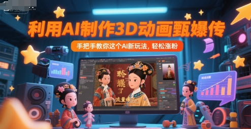 利用AI制作3D动画甄嬛传，流量爆了，手把手教你这个AI新玩法，轻松涨粉-辰风资源站