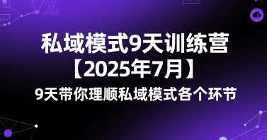 私域模式9天训练营【2025年7月】​9天带你理顺私域模式各个环节-辰风资源站