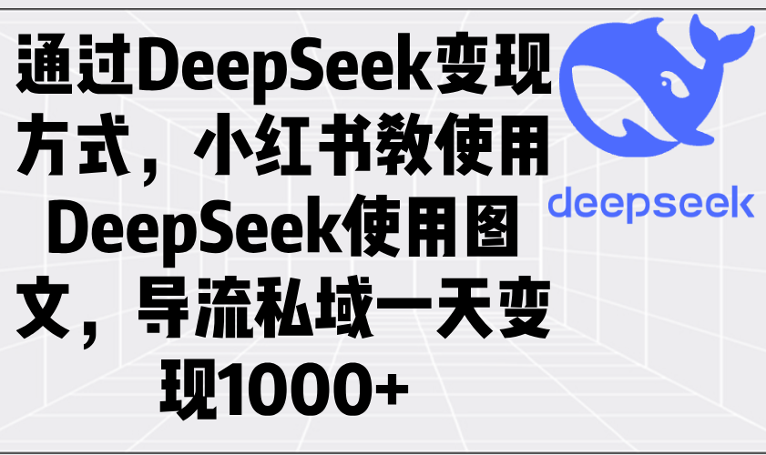 （14179期）通过DeepSeek变现方式，小红书教使用DeepSeek图文，导流私域一天变现1000+-慕云辰风博客