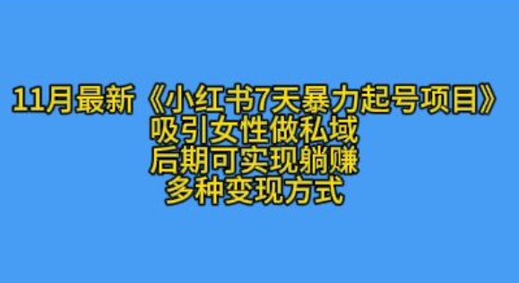 K总部落11月最新小红书7天暴力起号项目，吸引女性做私域【揭秘】-慕云辰风博客