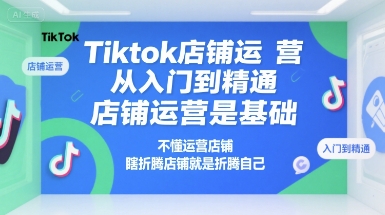 Tiktok店铺运营从入门到精通，店铺运营是基础，不懂运营店铺，瞎折腾店铺就是折腾自己-辰风资源站
