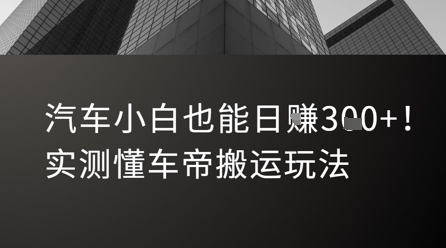 汽车小白也能日入3张！实测懂车帝搬运玩法-辰风资源站