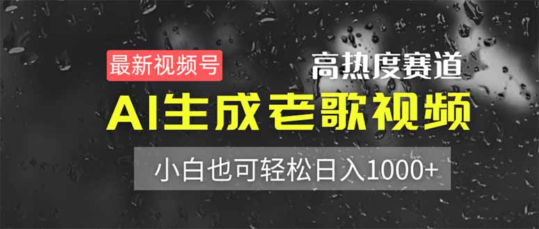 （14303期）最新视频号高热度赛道！AI生成老歌视频，小白也可轻松日入1000+-辰风资源站