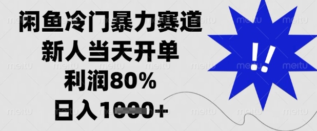 闲鱼冷门暴力赛道，新人当天开单，利润80%，日入1k+【揭秘】-辰风资源站