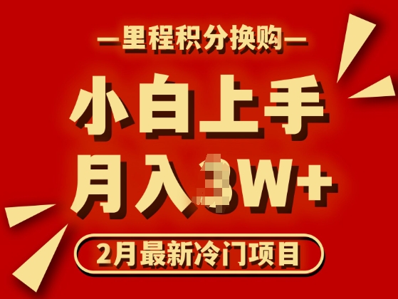 2月最新冷门项目，里程积分兑换机票项目，月入过W-慕云辰风博客