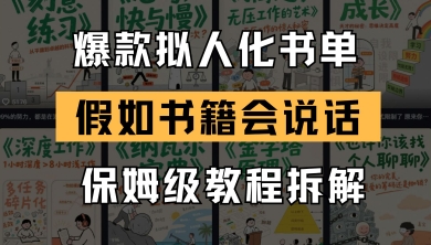 最新爆款拟人化书单玩法，假如书籍会说话，保姆级教程-辰风资源站