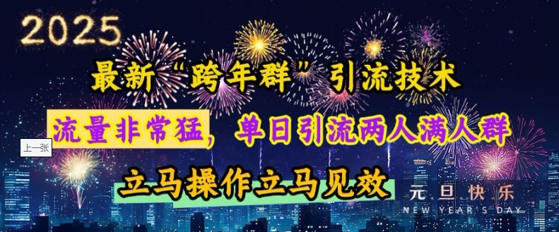 最新“跨年群”引流，流量非常猛，单日引流两人满人群，立马操作立马见效【揭秘】-慕云辰风博客