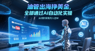 油管出海挣美金，全部通过AI自动化实操，从0到1实现月入过W-辰风资源站