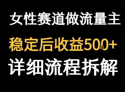 女性励志赛道做流量主 客单价高，稳定后每日5张-辰风资源站