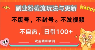 副业粉截流玩法与更新，不废号，不封号，不发视频，不自热，日引100+-辰风资源站