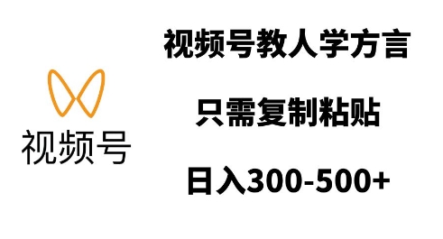 视频号教人学方言，只需复制粘贴，日入多张-慕云辰风博客