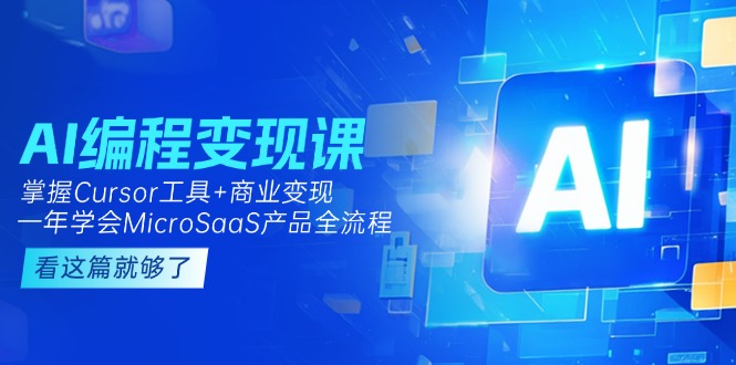 （15063期）AI编程变现课：掌握Cursor工具+商业变现，一年学会MicroSaaS产品全流程-辰风资源站