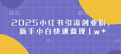 2025小红书引流创业粉，新手小白快速变现1w+-慕云辰风博客