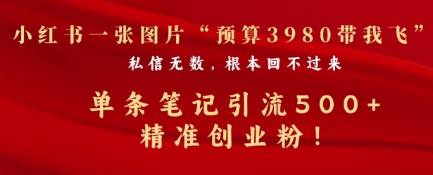 小红书一张图暴力引流500+精准创业粉-慕云辰风博客