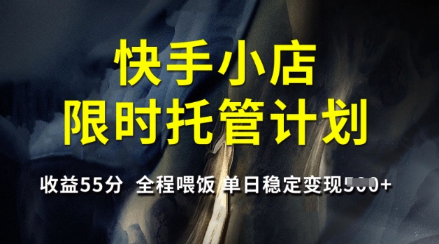 快手小店限时托管计划，收益55分，全程喂饭，单日稳定变现5张【揭秘】-慕云辰风博客