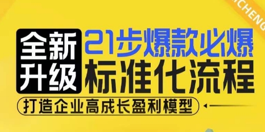 21步爆款必爆标准化流程，全新升级，打造企业高成长盈利模型-慕云辰风博客