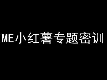 ME小红薯专题密训-小红书电商教程-辰风资源站