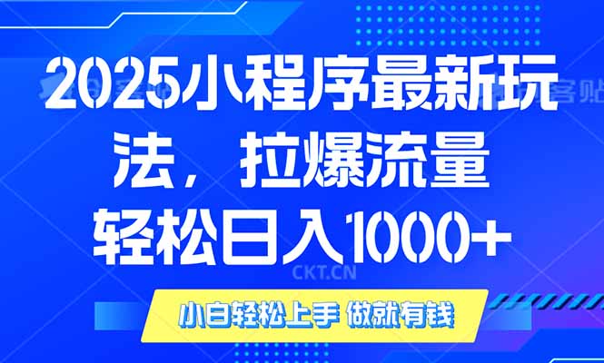 （14028期）2025年小程序最新玩法，流量直接拉爆，单日稳定变现1000+-慕云辰风博客