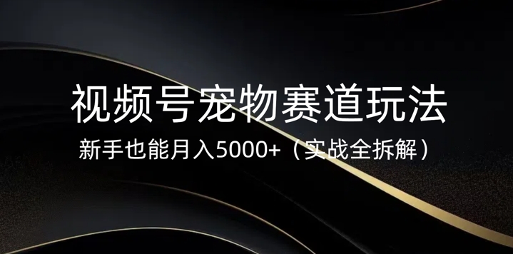 视频号宠物赛道玩法，新手也能月入5k(实战全拆解)-慕云辰风博客