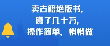 卖古籍绝版书，挣了几十个，操作简单，悄悄做-辰风资源站