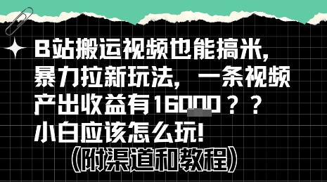 b站掘金计划？搬运视频也能挣拉新的收益，小白应该怎么玩！-辰风资源站
