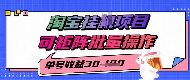 淘宝挂G项目，单号30，可矩阵批量操作-辰风资源站
