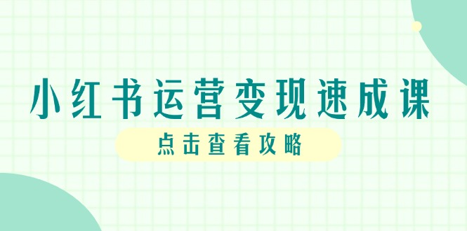 （14951期）小红书运营变现速成课，账号搭建到暴力起号，个人IP全流程指南-辰风资源站