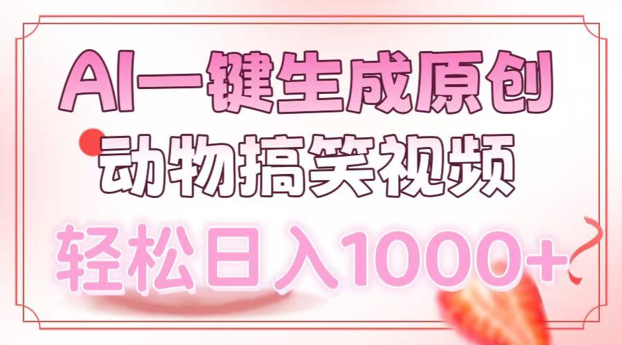 （13884期）AI一键生成原创动物搞笑视频，轻松日入1000+-慕云辰风博客