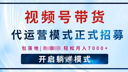 视频号代运营，全程托管计划招募，躺Z模式，单月轻松变现7k-慕云辰风博客